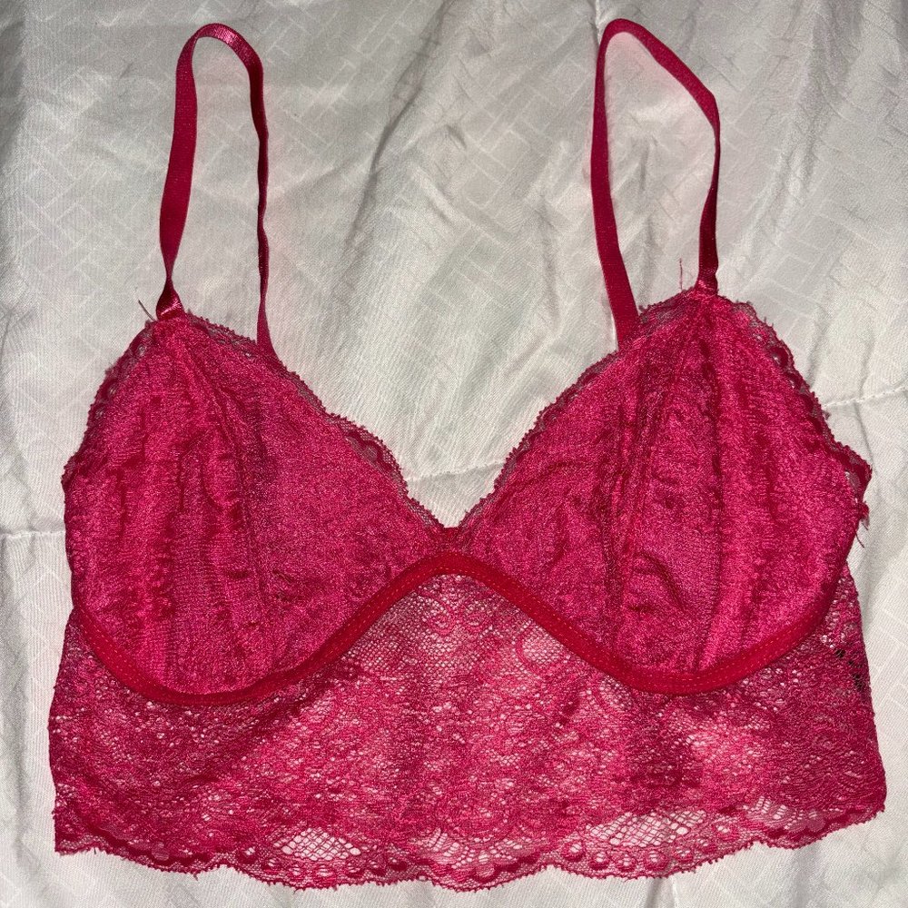Pink Lace Crop Top